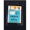 Image 2 : 1973 Vancouver Canuck Vs Buffalo Sabres Program w/ Ticket Stub