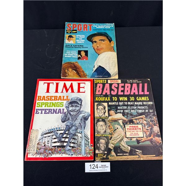 Lot of 3 Vintage MLB Magazines 1960s/70s