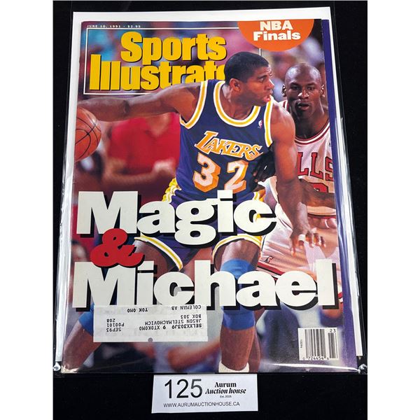 1991 Sports Illustrated Magix Johnson Michael Jordan Cover