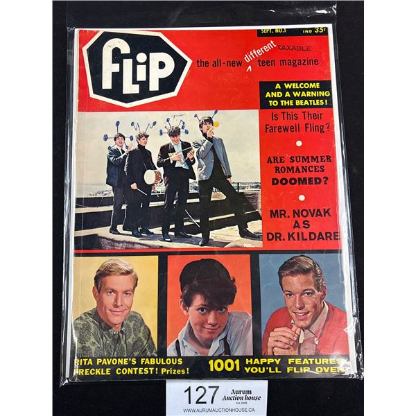 1964 Sept Vol 1 Flip Teen Magazine w/ Beatle Cover and Story