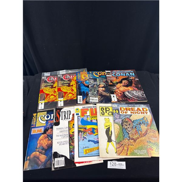 Lot of 10 Comics, 6 1990s Conan Marvel and 4 1980s/90s Comics, #1 Dread of Night L.B. Cole Cover