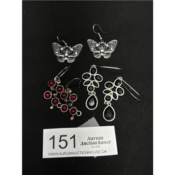 3 Vintage Pairs of Dangle Earrings