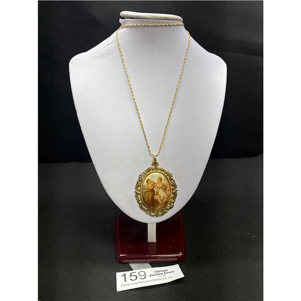 Vintage Gold Tone Chain w/ Pendant Necklace