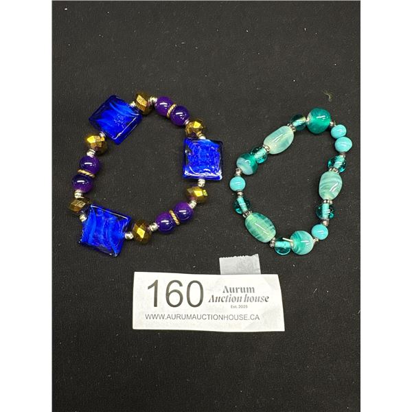 2 Misc Glass Beads Bracelets