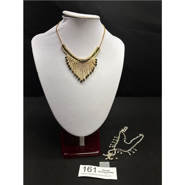 2 Rhinestones + Pearls Necklaces