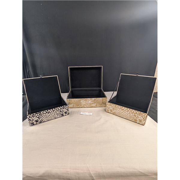 Lot of 3 Mirrored Jewellery Boxes Felt Lined