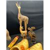 Image 3 : Lot of African Wooden Art Pieces + Wooden Dutch Clogs