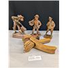 Image 1 : Nice Lot of 4 Wooden Folk Art Hand Carved Pieces Quebec