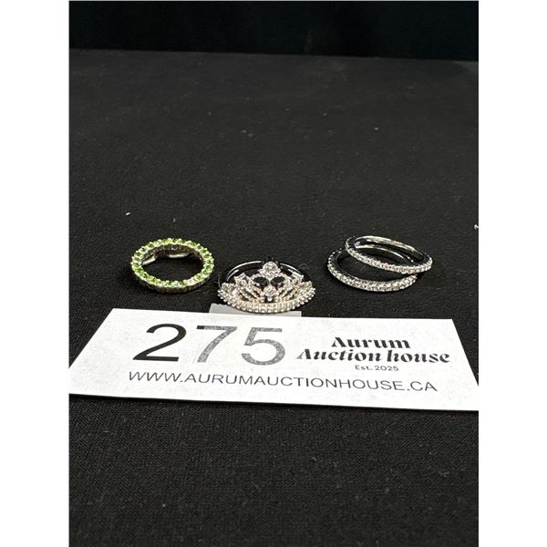4 Silver Tone Rings