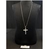 Image 1 : Silver Tone Chain w/ Cross Pendant Necklace