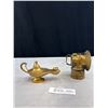 Image 1 : Vintage Miners Lamp and Brass Genie Lamp