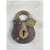 Image 4 : Collectible Lot of Handmade Artwork From Spark Plugs and Scrap Metal + A Very Old Lock with No Key