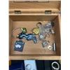 Image 5 : Vintage Wooden Tobacco Box Filled with Misc. Jewelry Watches etc