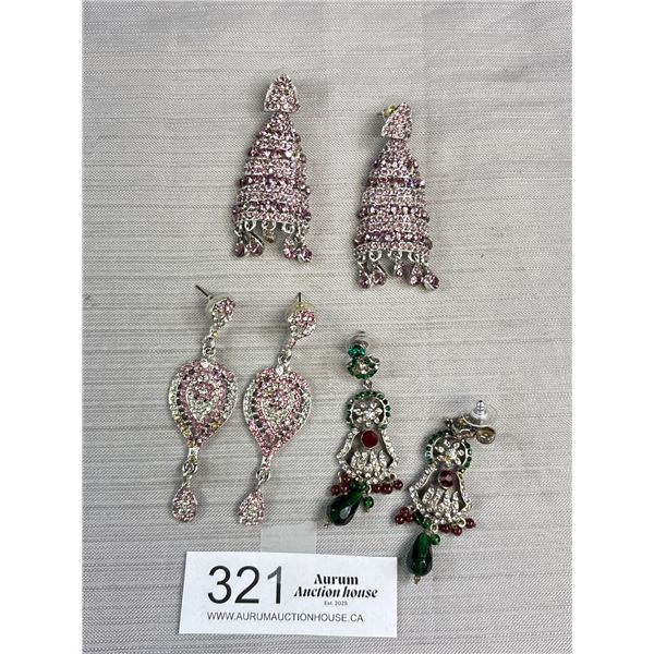 3 Pairs of Vintage South East Asian Earrings