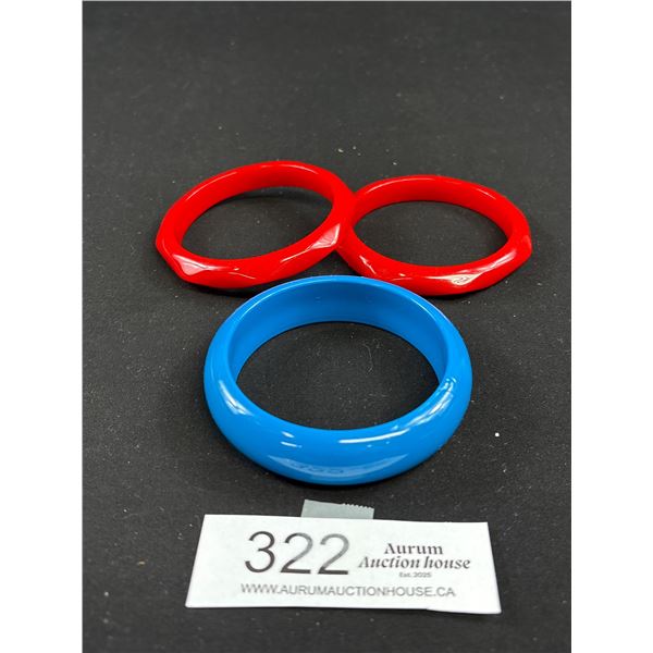 3 Vintage Lucite Bangles