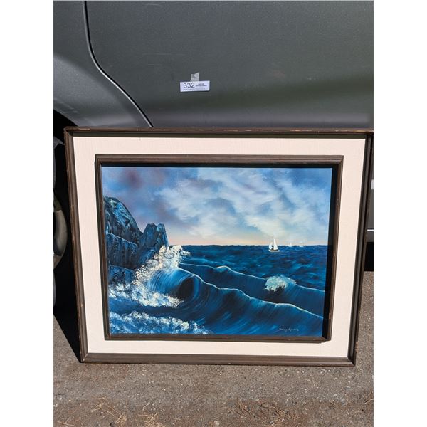31" x 17" Nicely Framed Mary Miners Oil Painting NO SHIPPING