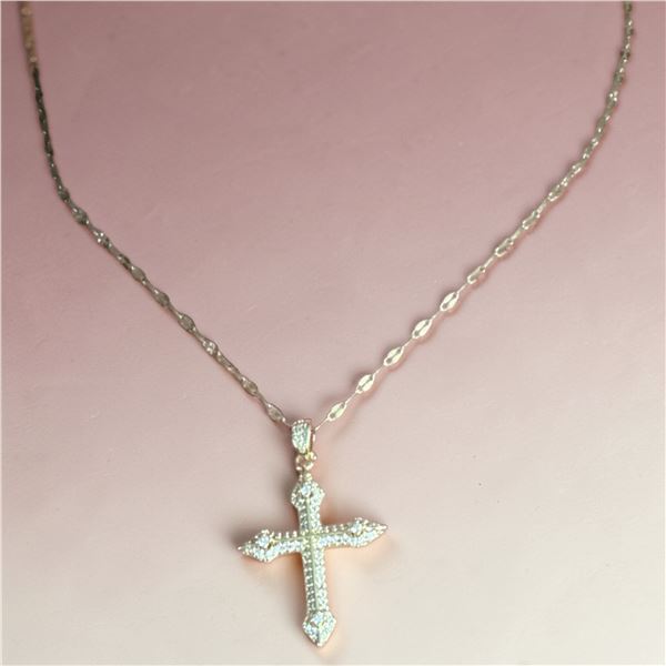 Gold finish Cross necklace 18 carat