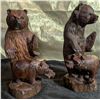 Image 2 : Wooden Bear Sculptures With Fish And Cub Details