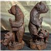Image 3 : Wooden Bear Sculptures With Fish And Cub Details