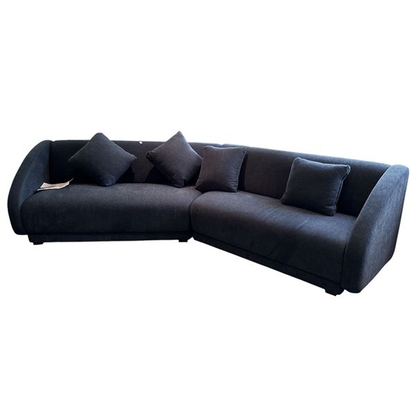 Fraser 2 Piece Modular Sofa Deep Blue by Sterling House Interiors - 128in x 34.29in x 31.5in