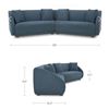 Image 4 : Fraser 2 Piece Modular Sofa Deep Blue by Sterling House Interiors - 128in x 34.29in x 31.5in
