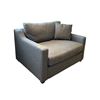 Image 1 : Modern Charcoal Grey Chair and a Half Wide Oversized Armchair Tweed Fabric Lounger - 46in x 39in x 2
