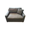 Image 2 : Modern Charcoal Grey Chair and a Half Wide Oversized Armchair Tweed Fabric Lounger - 46in x 39in x 2