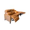 Image 1 : Modern Tan 3 Seater Leather Power Reclining Sectional Sofa Dual Motor Home Theater Couch - some scra