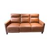 Image 2 : Modern Tan 3 Seater Leather Power Reclining Sectional Sofa Dual Motor Home Theater Couch - some scra