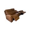 Image 1 : Modern Tan 3 Seater Leather Power Reclining Sectional Sofa Dual Motor Home Theater Couch