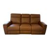 Image 2 : Modern Tan 3 Seater Leather Power Reclining Sectional Sofa Dual Motor Home Theater Couch