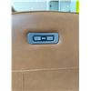 Image 3 : Modern Tan 3 Seater Leather Power Reclining Sectional Sofa Dual Motor Home Theater Couch