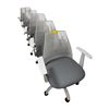 Image 1 : Set of 5 Modern Office Rolling Chairs White/Grey