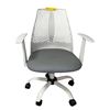 Image 2 : Set of 5 Modern Office Rolling Chairs White/Grey
