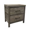 Image 1 : Single Rustic Grey Faux Wood 2-Drawer Nightstand