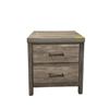 Image 2 : Single Rustic Grey Faux Wood 2-Drawer Nightstand