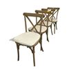 Image 1 : Set of 4 Weathered Oak Crossback Dining Chairs from set dec