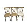 Image 1 : Set of 3 Weathered Oak Crossback Dining Chairs from set dec
