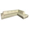 Image 1 : Modern 2pc Cream Leather L-Shape Sectional Sofa with Chaise - approx. 130in x 88in x 31in