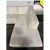 Image 2 : Modern 2pc Cream Leather L-Shape Sectional Sofa with Chaise - approx. 130in x 88in x 31in