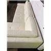 Image 3 : Modern 2pc Cream Leather L-Shape Sectional Sofa with Chaise - approx. 130in x 88in x 31in