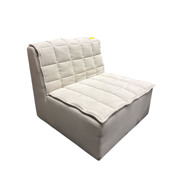 New Sunday's Quilt Armless Chair Fawn - 36in W x 36in D x 32in H - RV $1,250 (new open box)