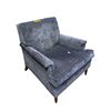Image 1 : Mid-Century Modern Blue/Grey Velvet Tufted Armchair
