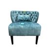 Image 2 : Contemporary Teal Velvet Tufted Barrel Accent Chair