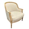 Image 1 : French Provincial Style Beige Linen Upholstered Accent Chair