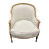 Image 2 : French Provincial Style Beige Linen Upholstered Accent Chair
