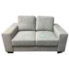 Image 2 : Modern Light Grey/Blue Microfiber 2-Seater Loveseat