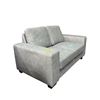 Image 3 : Modern Light Grey/Blue Microfiber 2-Seater Loveseat