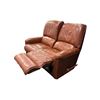 Image 1 : Classic Cognac Brown Leather Manual Double Reclining Loveseat