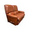 Image 3 : Classic Cognac Brown Leather Manual Double Reclining Loveseat